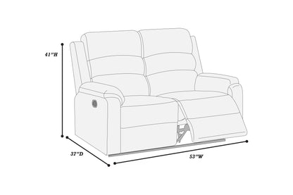 The Marlowe Sincere Bone Burlap Manual Motion Living Room Set – 3 Piece - view 9