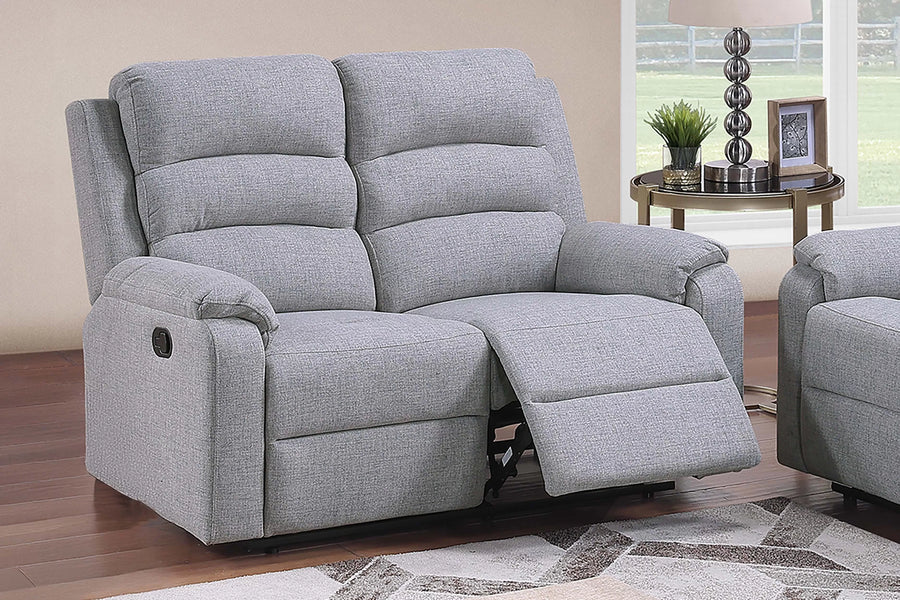 The Marlowe Sincere Bone Burlap Manual Recliner Loveseat