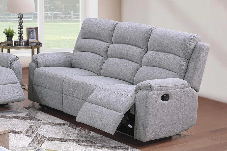 The Marlowe Sincere Bone Burlap Manual Recliner Sofa