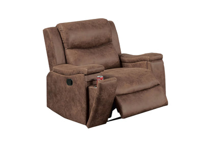 The Remington Walnut Leather-Like Manual Recliner Chair - view 3