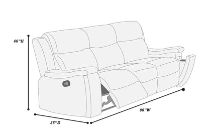 The Remington Walnut Leather-Like Manual Recliner Sofa - view 4