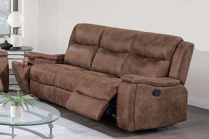 The Remington Walnut Leather-Like Manual Motion Living Room Set – 3 Piece - view 10