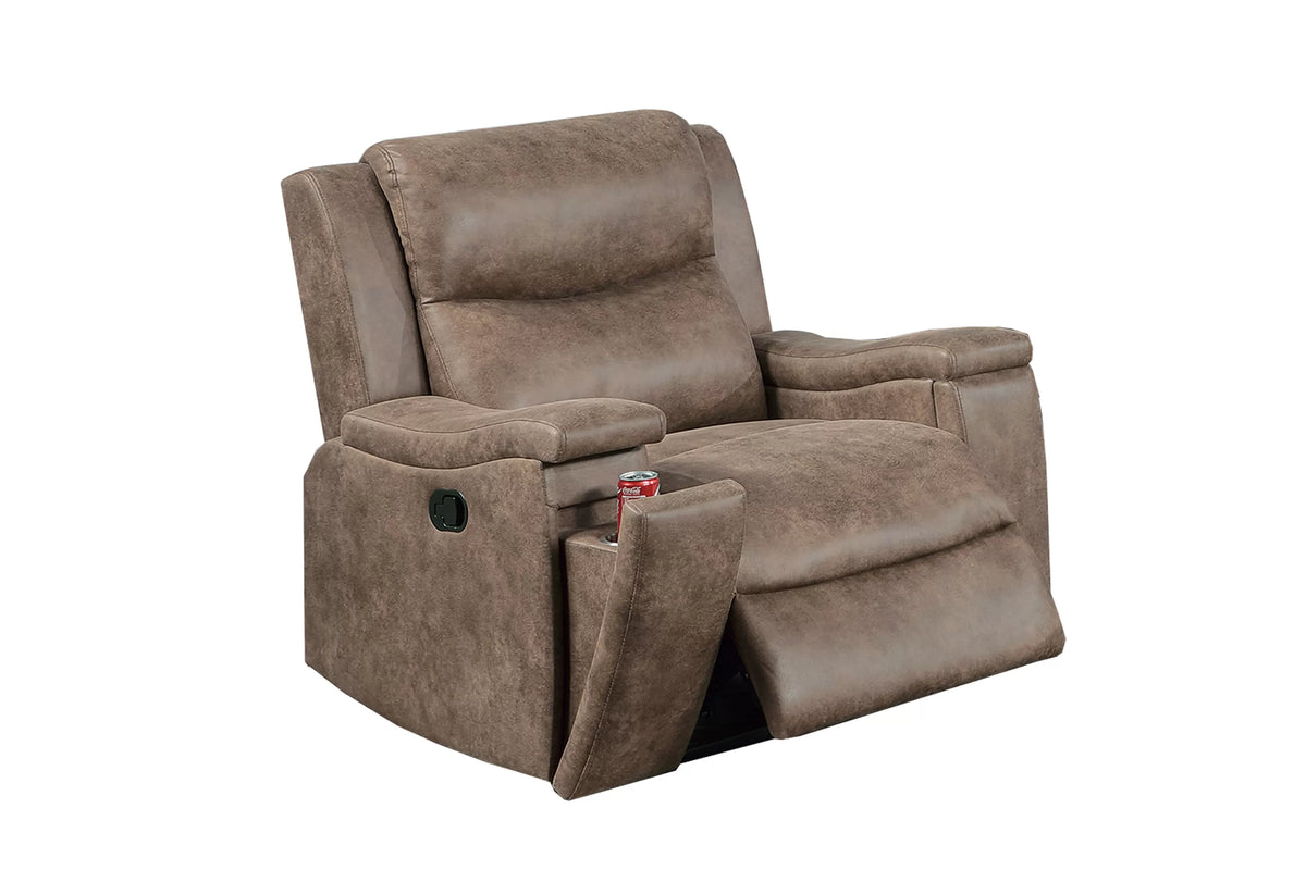 The Remington Auburn Leather-Like Manual Motion Living Room Set – 3 Piece - view 6