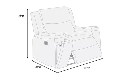 The Remington Auburn Leather-Like Manual Motion Living Room Set – 3 Piece - view 7