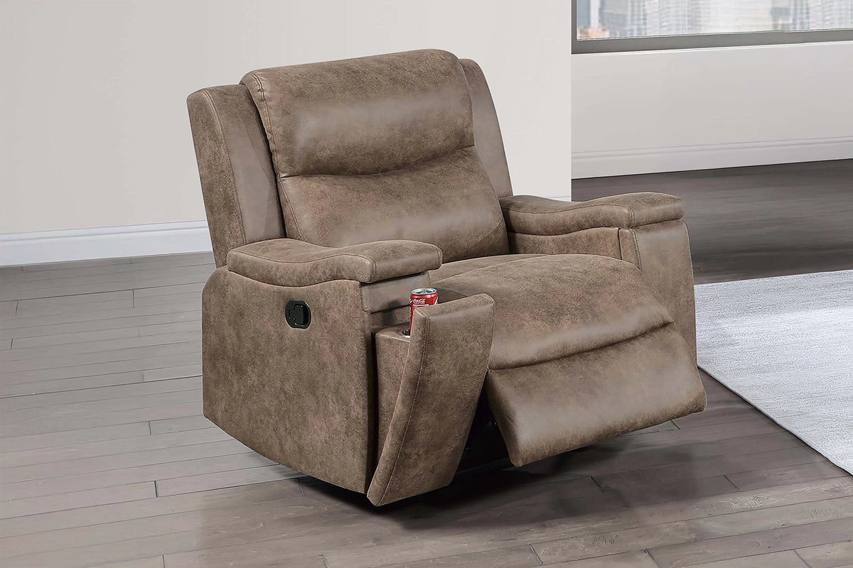 The Remington Auburn Leather-Like Manual Motion Living Room Set – 3 Piece - view 4