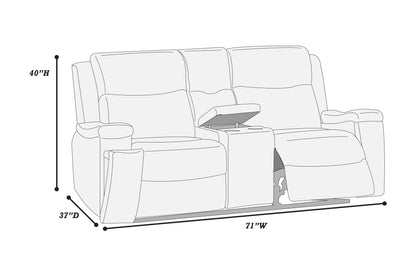 The Remington Auburn Leather-Like Manual Recliner Loveseat with Console - view 4