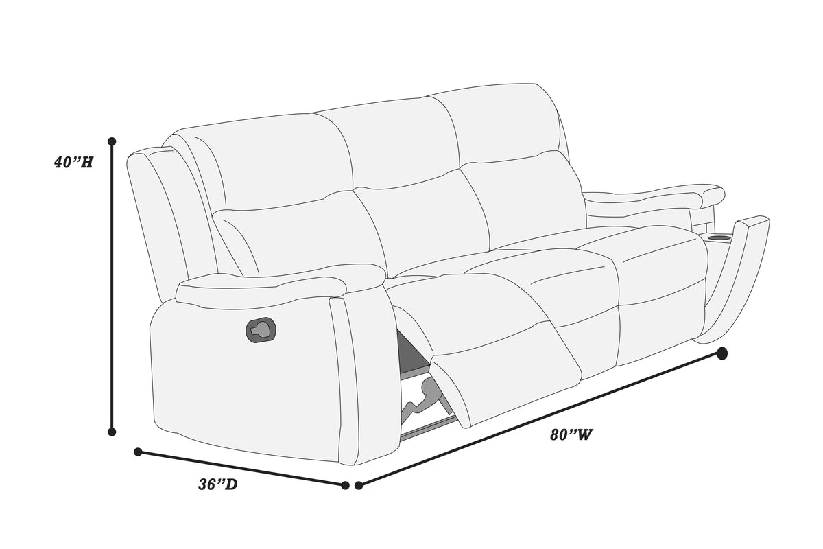 The Remington Auburn Leather-Like Manual Recliner Sofa - view 4