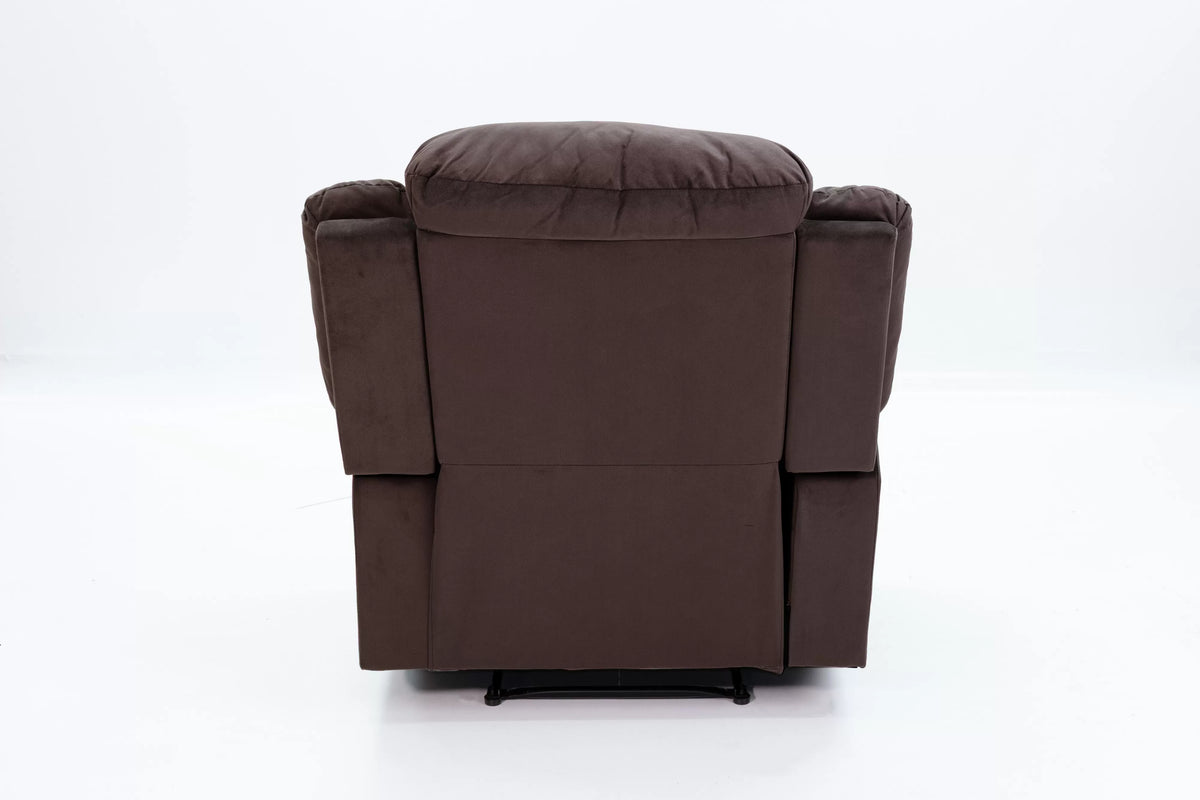 The Aldric Chocolate Velvet Manual Recliner Chair - view 6
