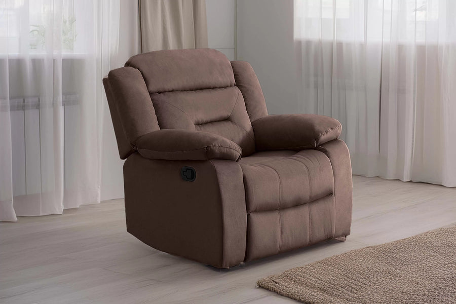 The Aldric Chocolate Velvet Manual Recliner Chair