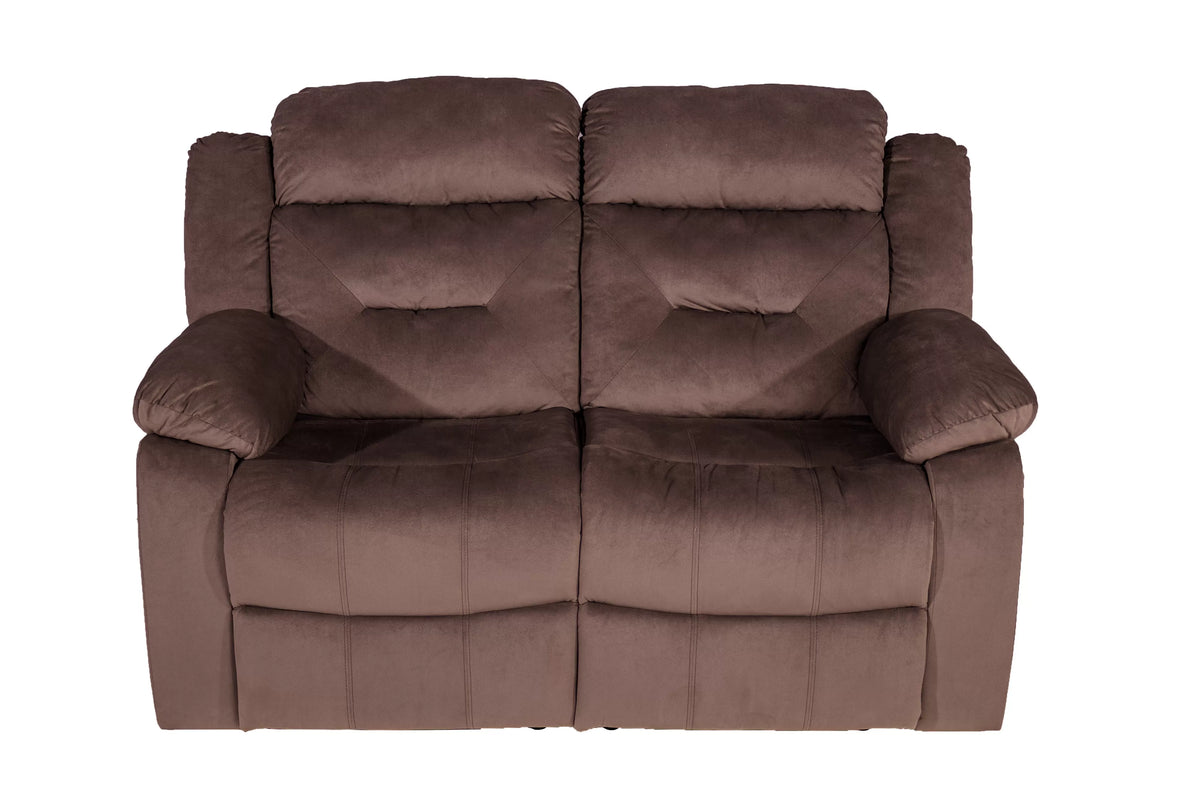 The Aldric Chocolate Velvet Manual Motion Living Room Set – 3 Piece - view 18