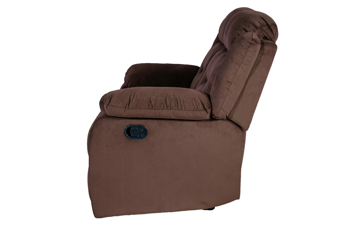 The Aldric Chocolate Velvet Manual Motion Living Room Set – 3 Piece - view 20