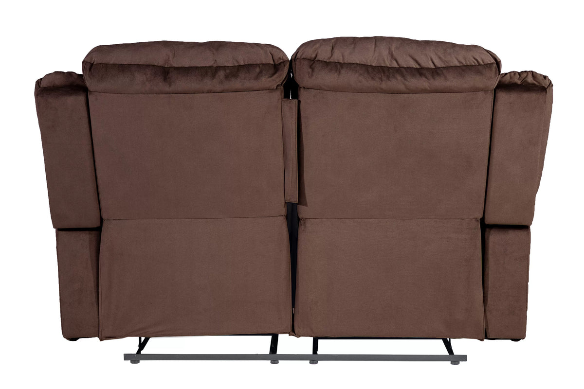 The Aldric Chocolate Velvet Manual Motion Living Room Set – 3 Piece - view 21