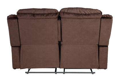 The Aldric Chocolate Velvet Manual Motion Living Room Set – 3 Piece - view 21