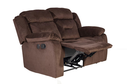 The Aldric Chocolate Velvet Manual Recliner Loveseat - view 10