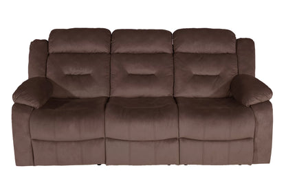 The Aldric Chocolate Velvet Manual Motion Living Room Set – 3 Piece - view 29