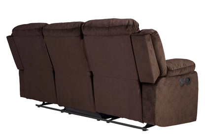 The Aldric Chocolate Velvet Manual Recliner Sofa - view 7