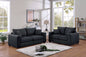 2-Piece Sofa Set with Loveseat – Black Corduroy F8313