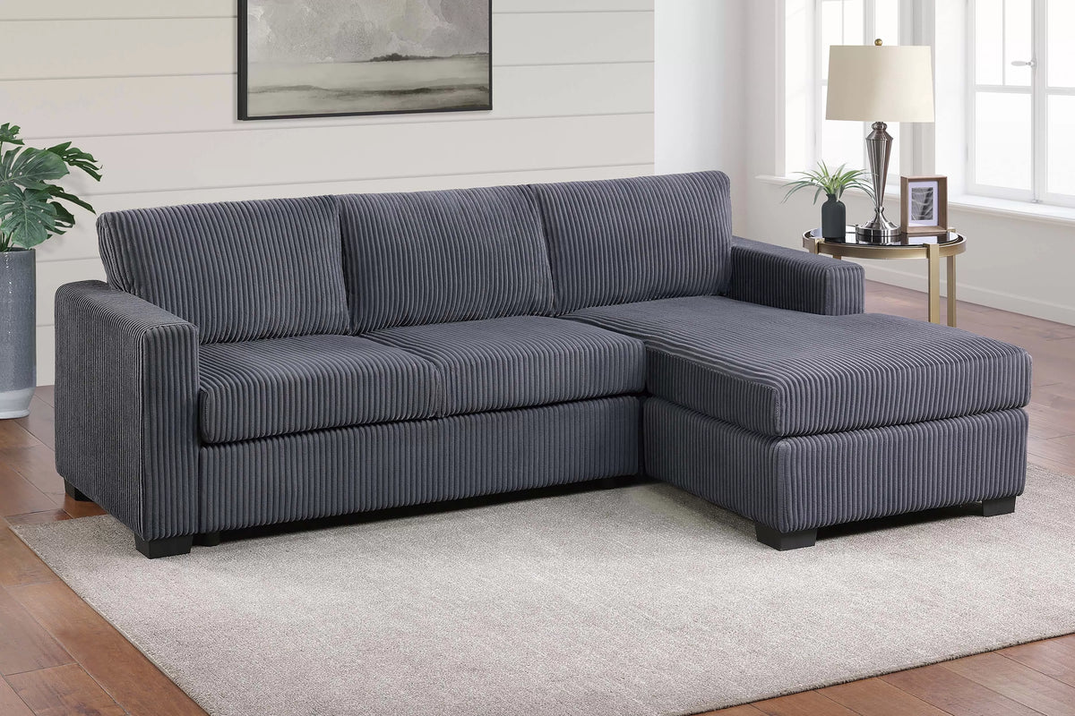 The Aldridge Dark Gray Sectional – 2 Piece