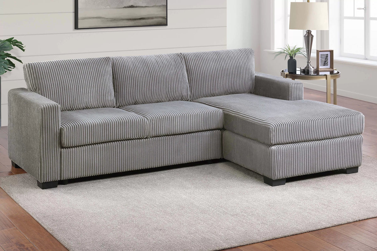 The Aldridge Light Gray Sectional – 2 Piece