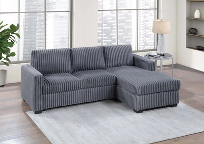 2-Piece Sectional Sofa with Chaise – Dark Gray Corduroy | F8326