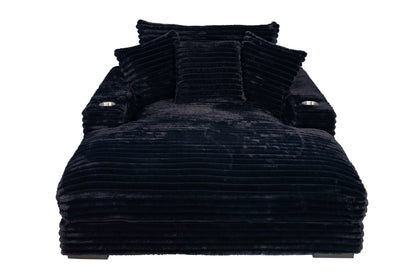 Jumbo Corduroy Chaise Lounge – Black F8327