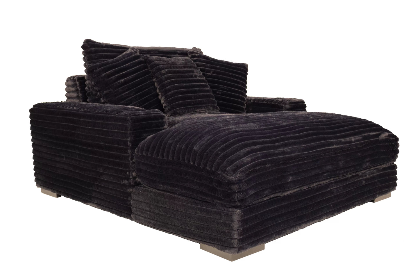 Jumbo Corduroy Chaise Lounge – Black F8327