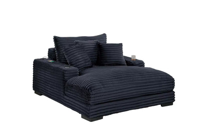Jumbo Corduroy Chaise Lounge – Black F8327