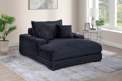 Jumbo Corduroy Chaise Lounge – Black F8327