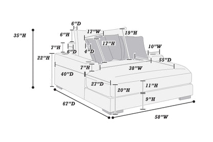 Jumbo Corduroy Chaise Lounge – Taupe F8329