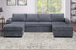 3-Piece Sectional Sofa Set – Dark Gray Jumbo Corduroy with Dual Chaise F8334