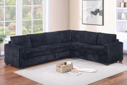 The Kingsley Black Sectional – 4 Piece