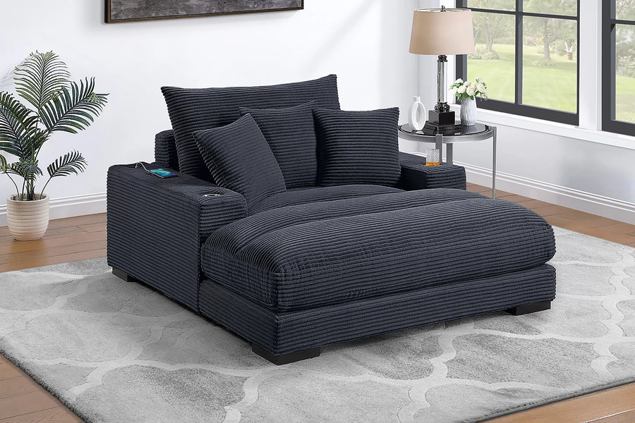 Chaise Langford Negro de Pana