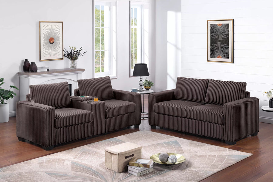 The Callahan Chocolate Sofa Set – 2 Piece