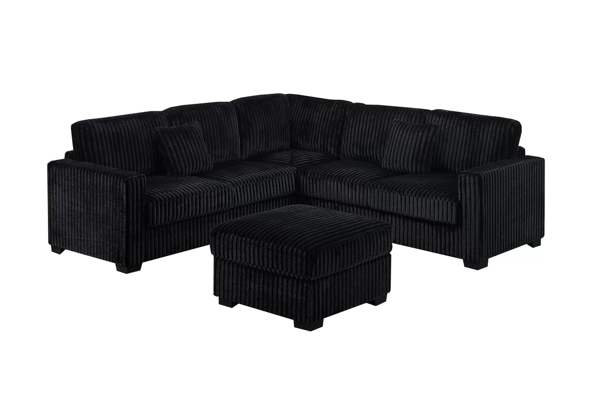 The Ashcroft Black Sectional – 4 Piece - view 2