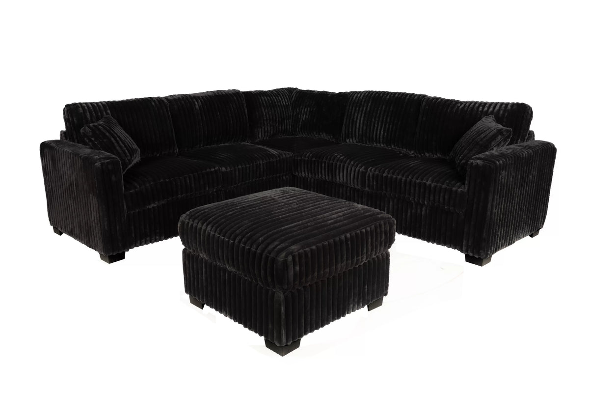The Ashcroft Black Sectional – 4 Piece - view 4