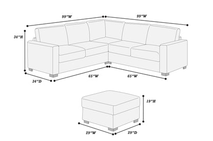 The Ashcroft Black Sectional – 4 Piece - view 6