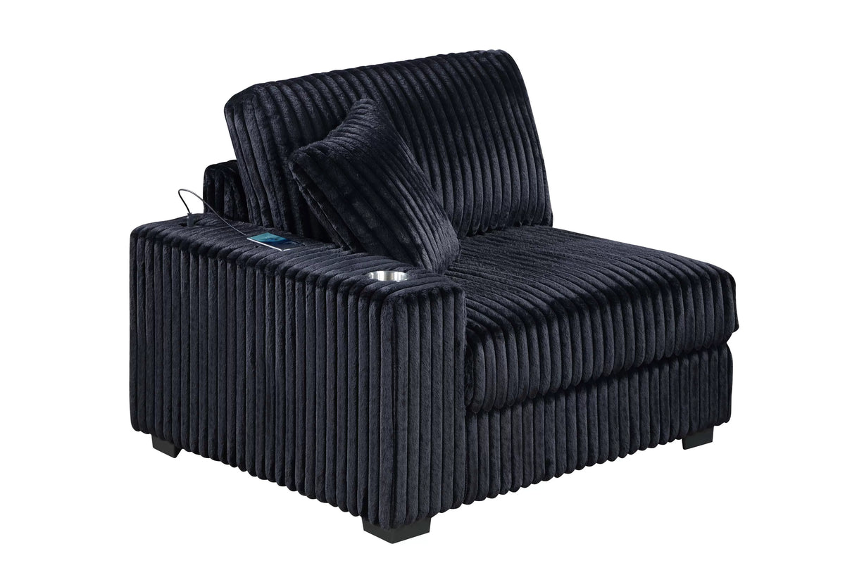 Summit black left arm chair