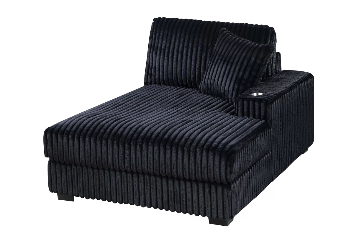 Summit black right arm chaise
