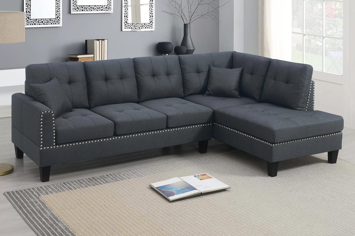 The Merritt Charcoal Sectional – 2 Piece