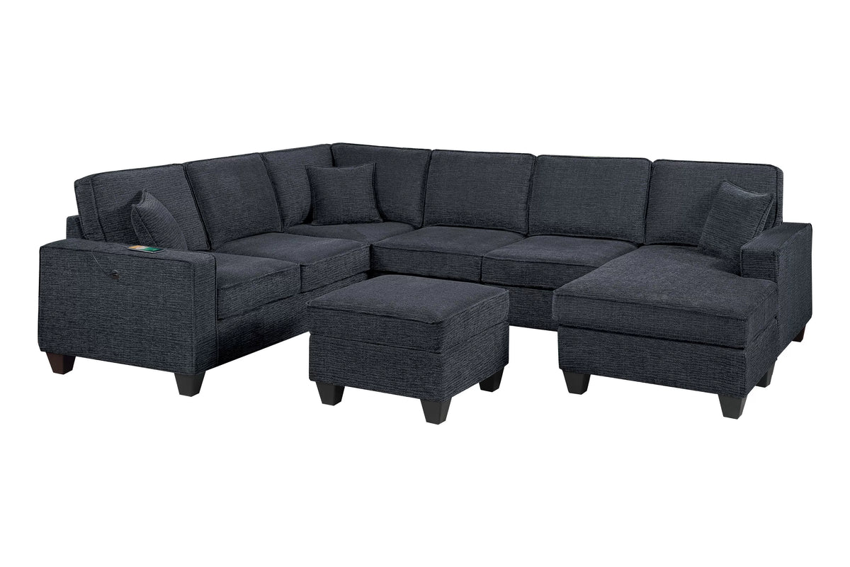 The Danvers Slate Black Sectional – 5 Piece - view 2