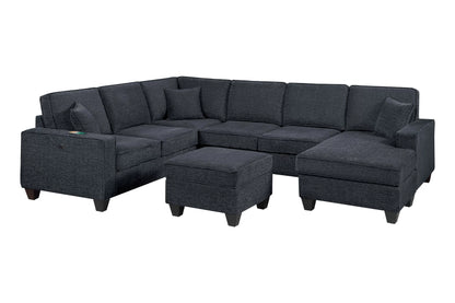 The Danvers Slate Black Sectional – 5 Piece - view 2