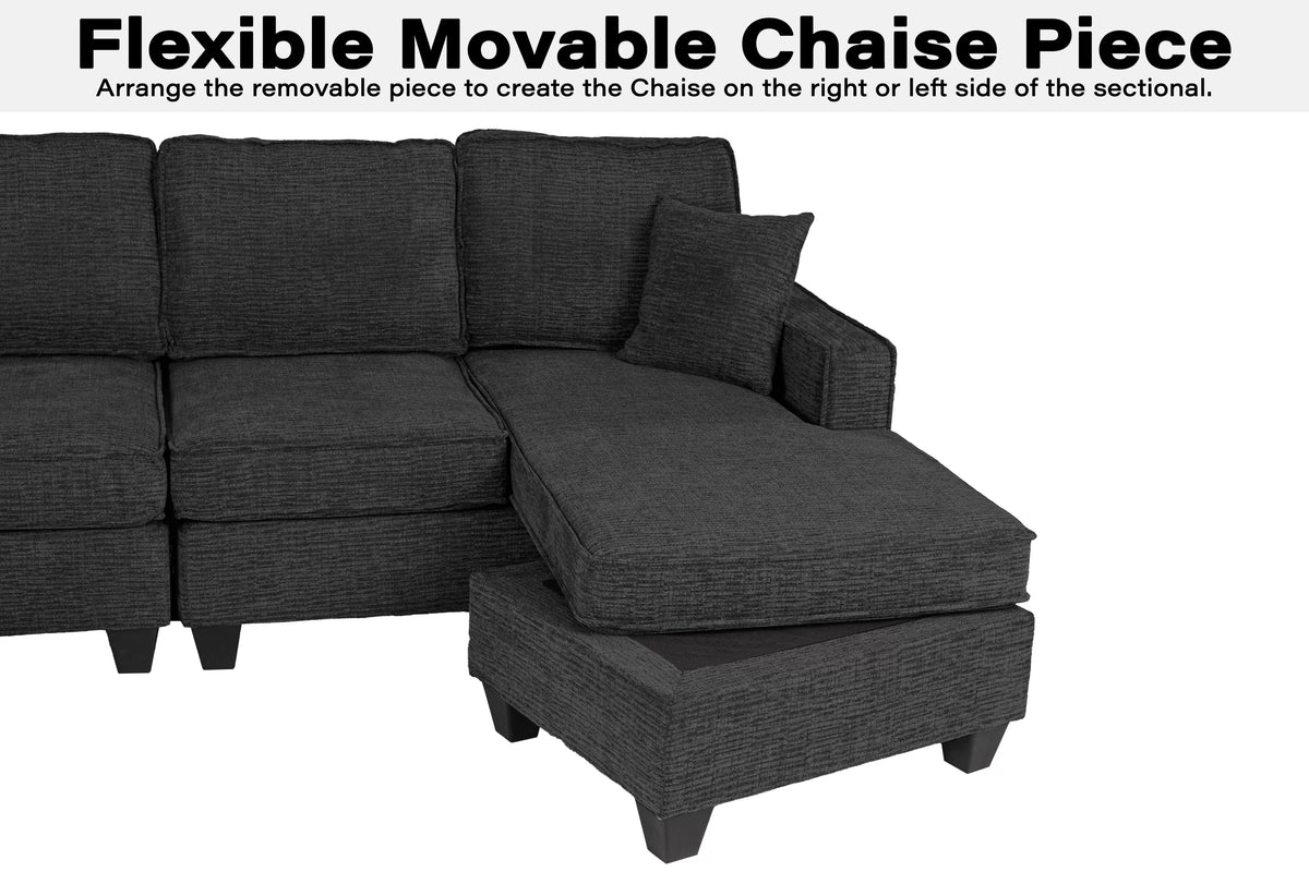 The Danvers Slate Black Sectional – 5 Piece - view 3