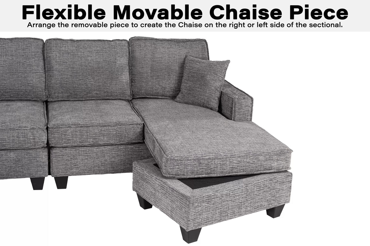 The Danvers Slate Gray Sectional – 5 Piece - view 3