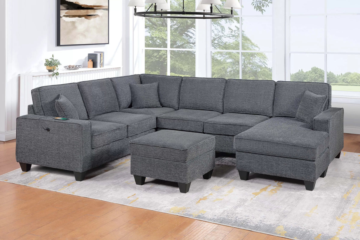 The Danvers Slate Gray Sectional – 5 Piece