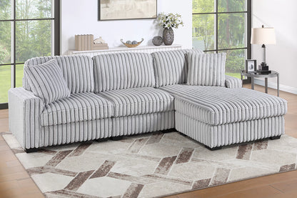 The Larkspur Mink Gray Jumbo Corduroy Reversible Sectional – 2 Piece - view 1