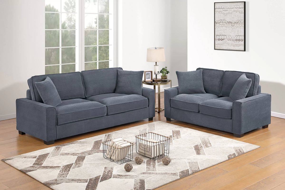 The Ellsworth Dark Gray Sofa Set – 2 Piece