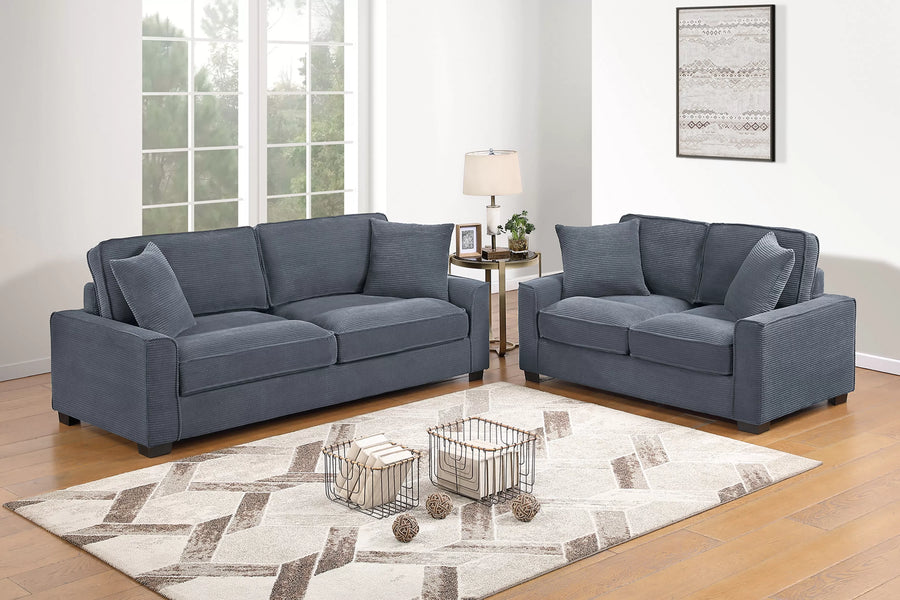 The Ellsworth Dark Gray Sofa Set – 2 Piece