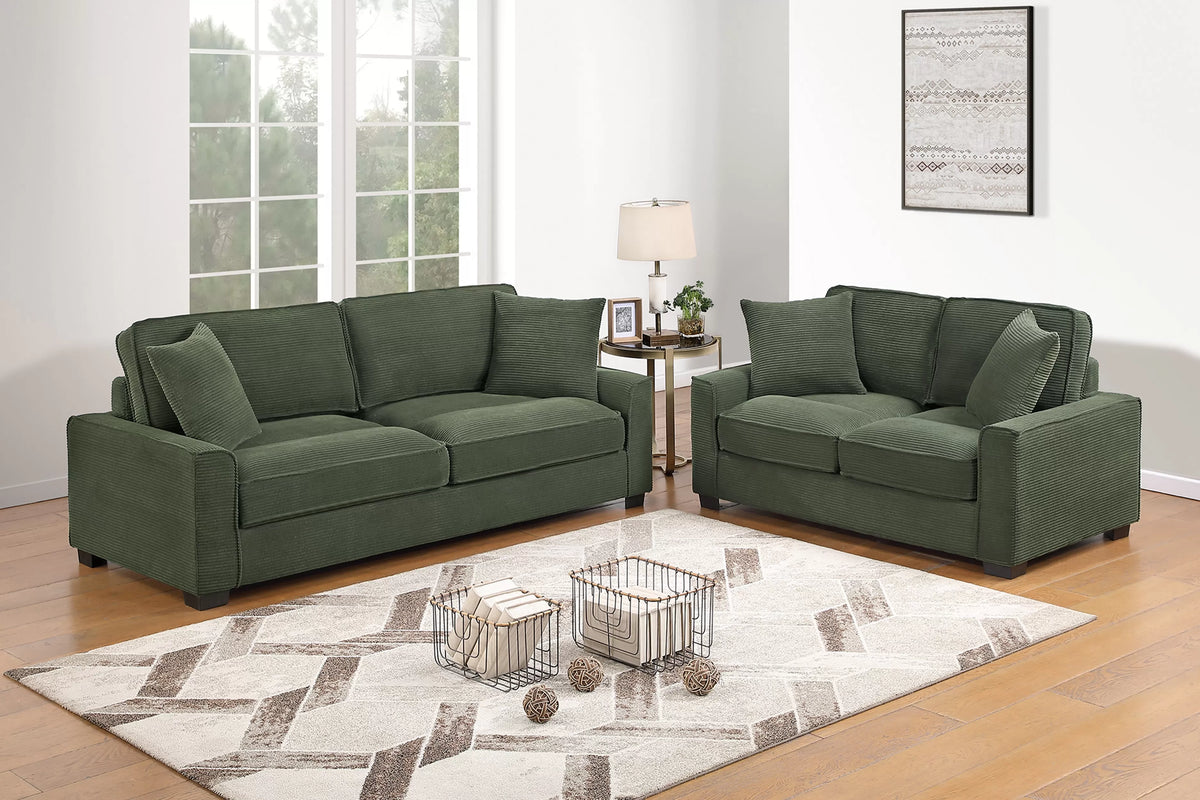 The Ellsworth Forest Green Sofa Set – 2 Piece