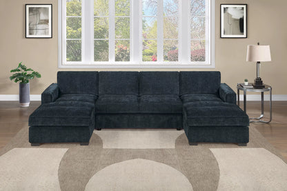 The Fitzsimmons Black Chenille Sectional – 3 Piece