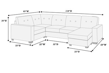 The Ingram Mocha Sectional – 3 Piece
